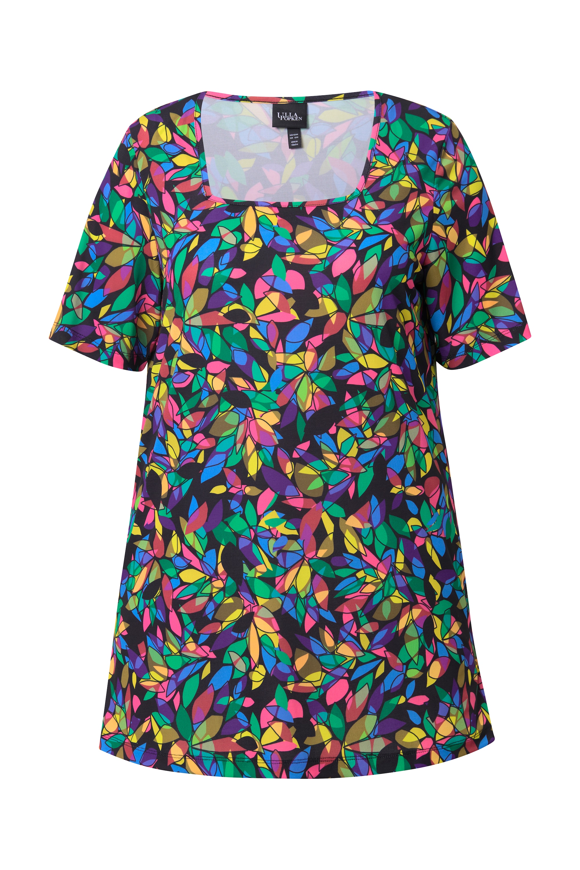 Ulla Popken Damen große Größen Longshirt A Linie Carree Ausschnitt