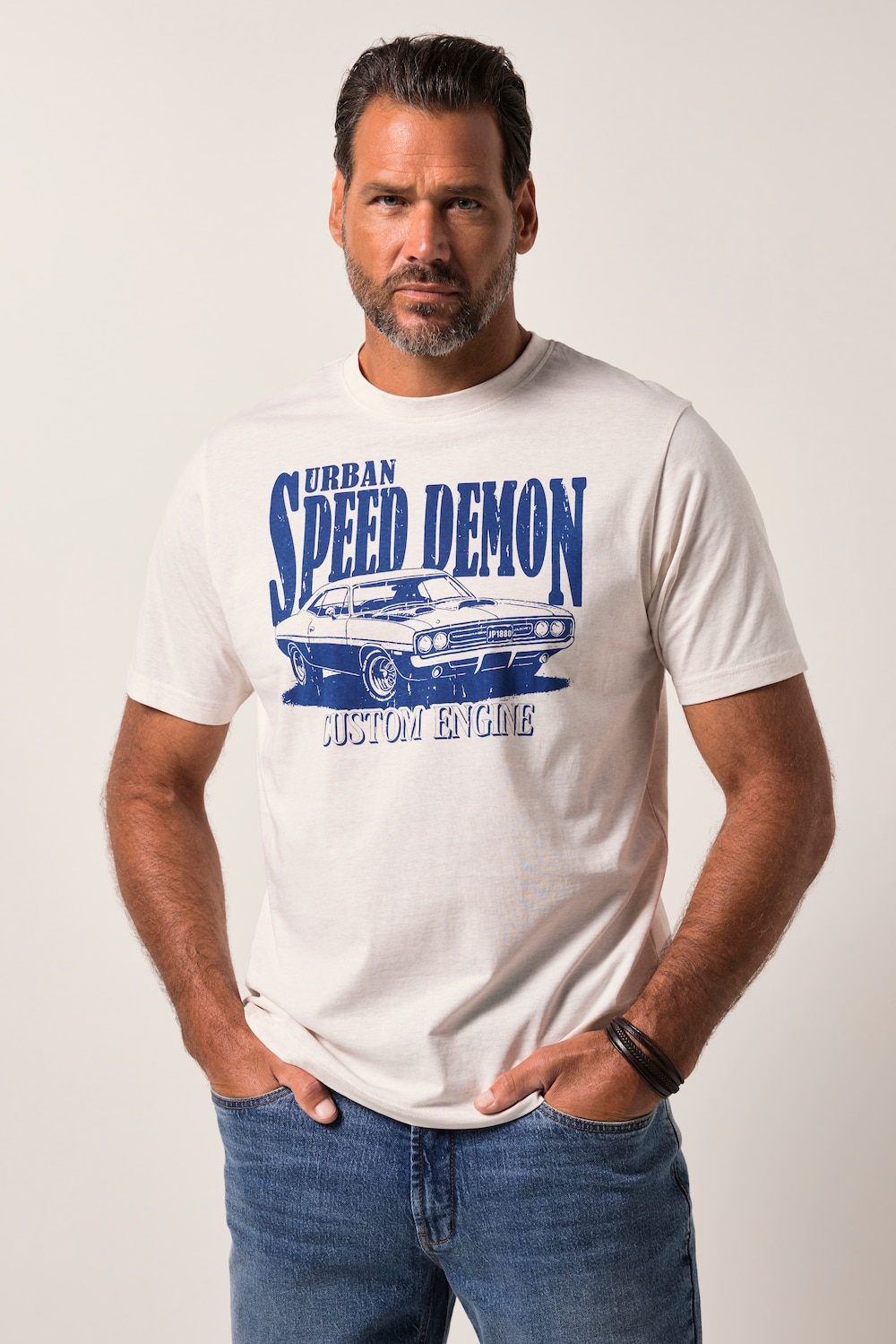 JP1880 T-Shirt, Halbarm, Rundhals, Print, bis 8 XL