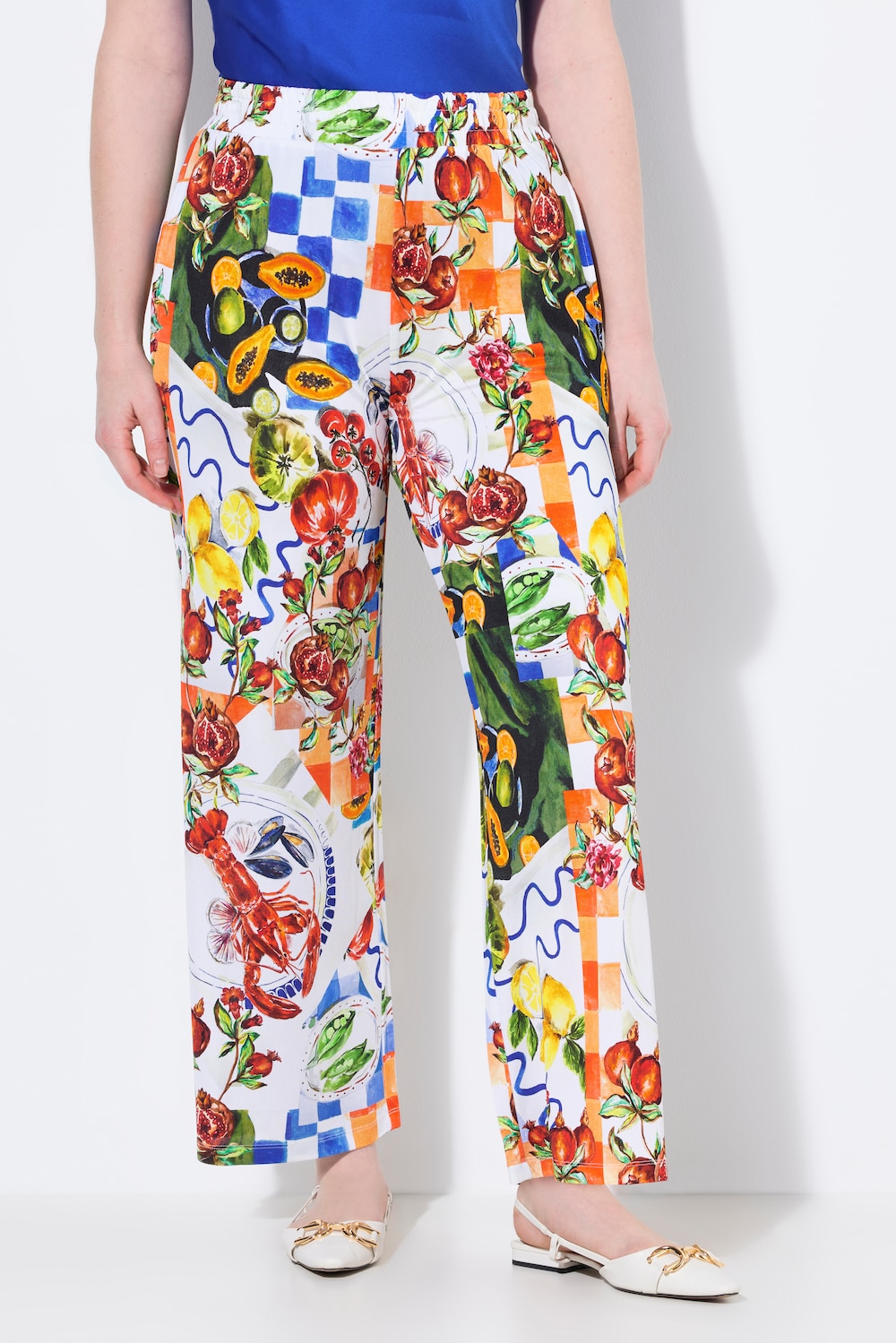 Große Größen Slinky-Hose, Damen, blau, Größe: 46/48, Viskose, Ulla Popken