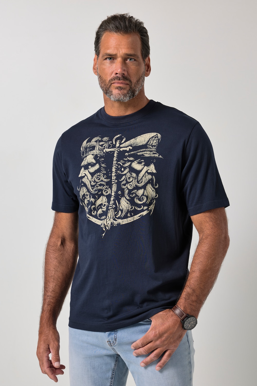 T-Shirt, Halbarm, Rundhals, Print, bis 8 XL