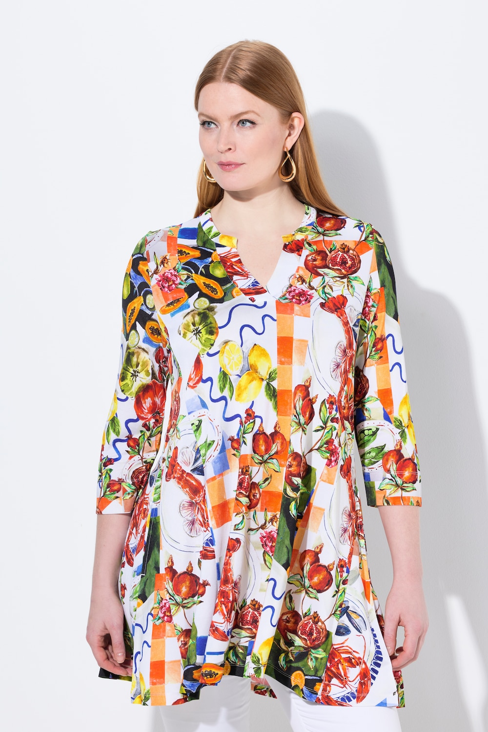 Große Größen Slinky-Bluse, Damen, blau, Größe: 58/60, Viskose, Ulla Popken