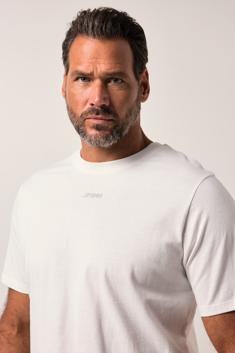 Stora storlekar T-shirt, Her, vit, storlek: 4XL, Bomull, JP1880