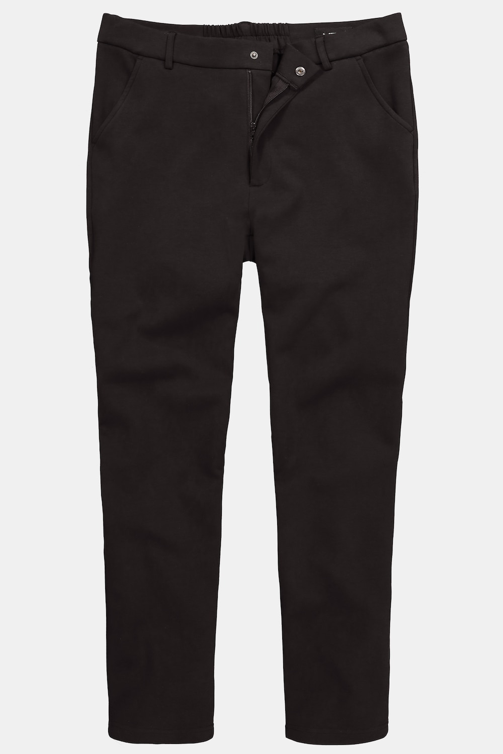 Stora storlekar Jerseychinos, Her, svart, storlek: L, Bomull/Polyester, Men Plus