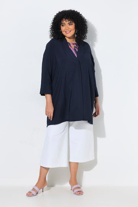 Kurtka, dekolt w serek, zatrzask, rękaw 7/8