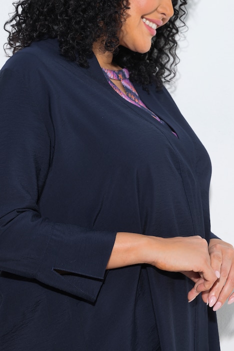 Kurtka, dekolt w serek, zatrzask, rękaw 7/8