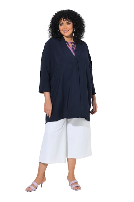 Bunda, výstřih do V, patentní knoflík, 7/8 rukávy