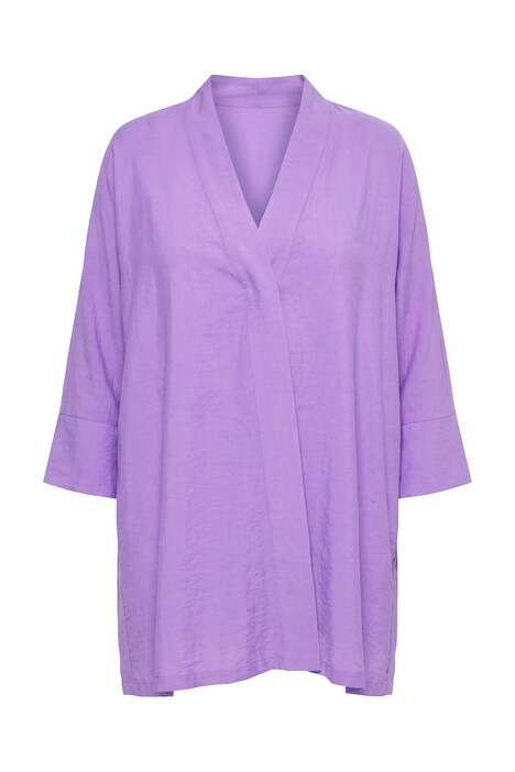 Bunda, výstřih do V, patentní knoflík, 7/8 rukávy