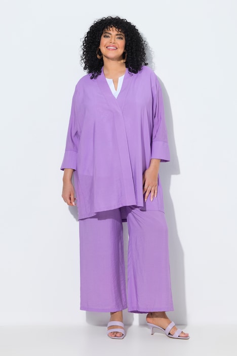 Kurtka, dekolt w serek, zatrzask, rękaw 7/8