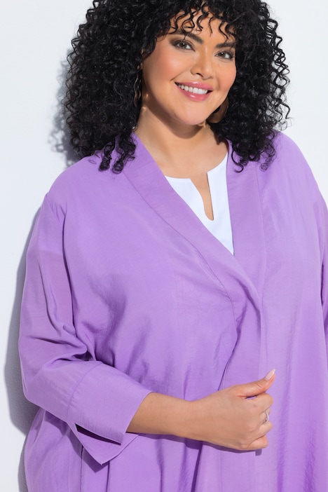 Kurtka, dekolt w serek, zatrzask, rękaw 7/8