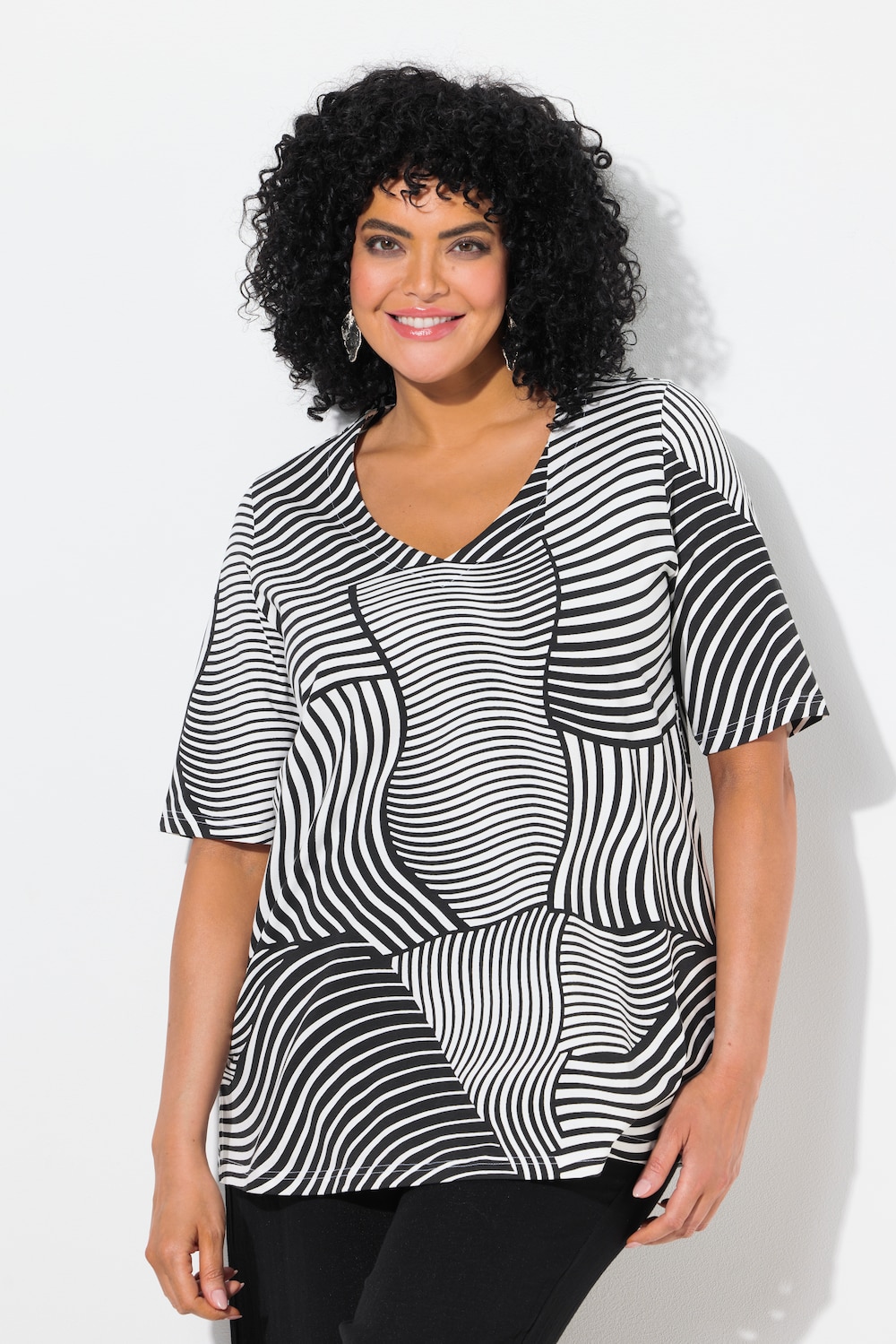 Große Größen T-Shirt, Damen, weiß, Größe: 46/48, Baumwolle, Ulla Popken