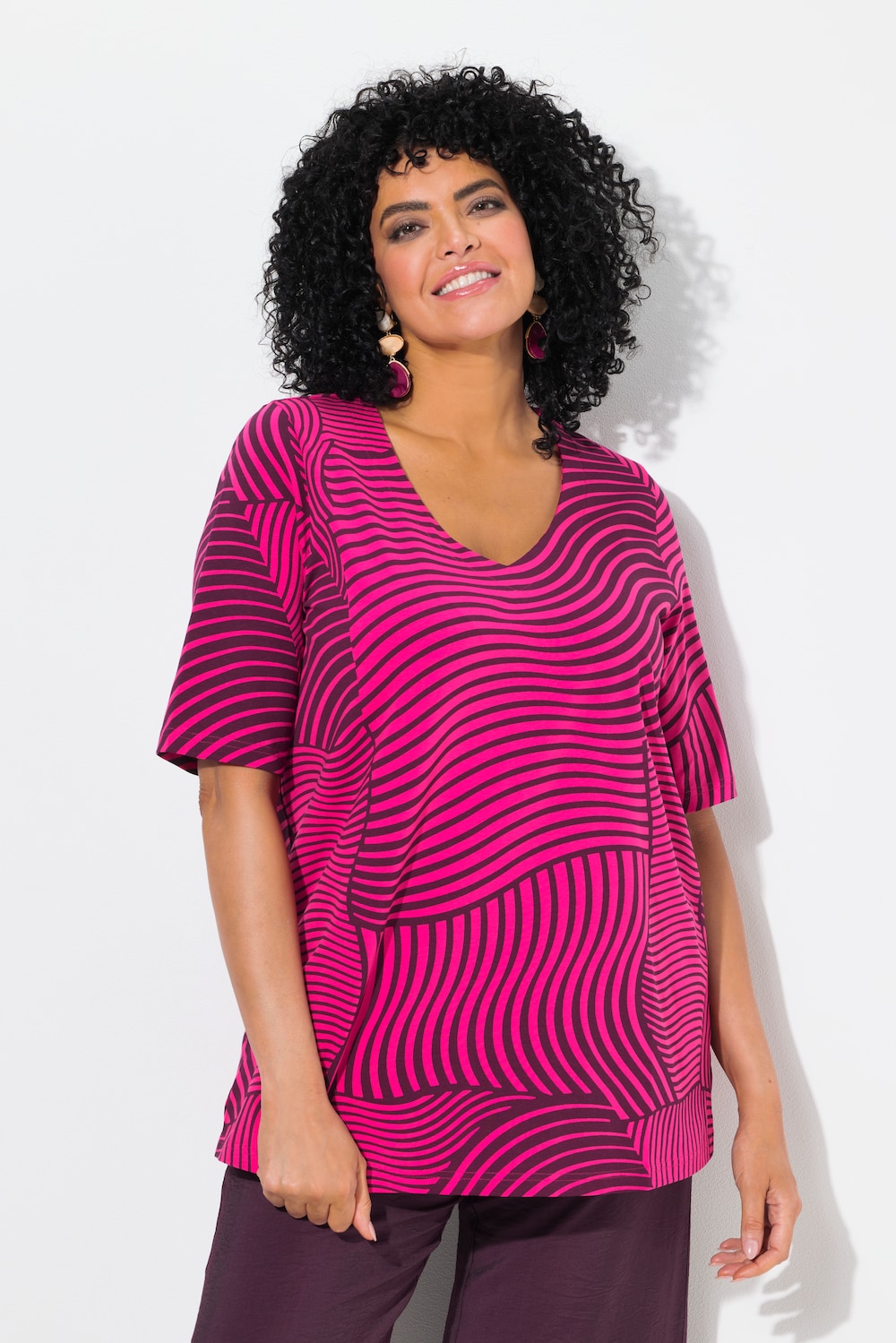 Große Größen T-Shirt, Damen, rosa, Größe: 46/48, Baumwolle, Ulla Popken