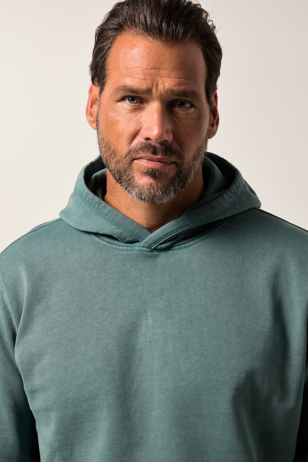 Stora storlekar Hoodie, Her, turkos, storlek: XL, Bomull, JP1880