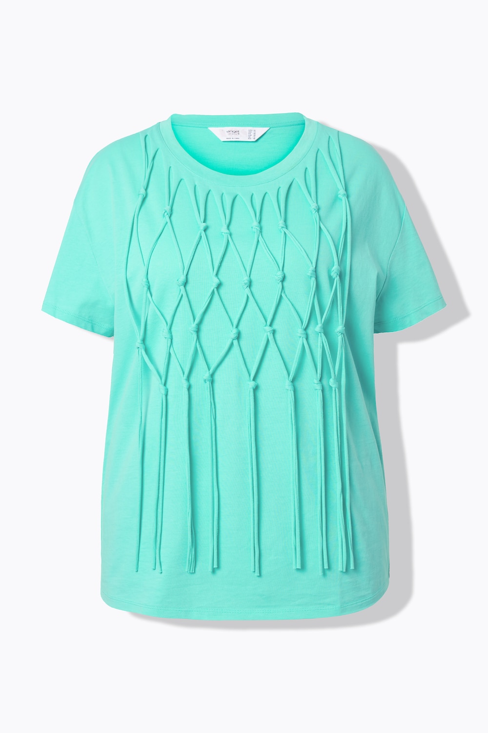 Stora storlekar T-shirt, Dam, turkos, storlek: 60, Bomull, Angel of Style