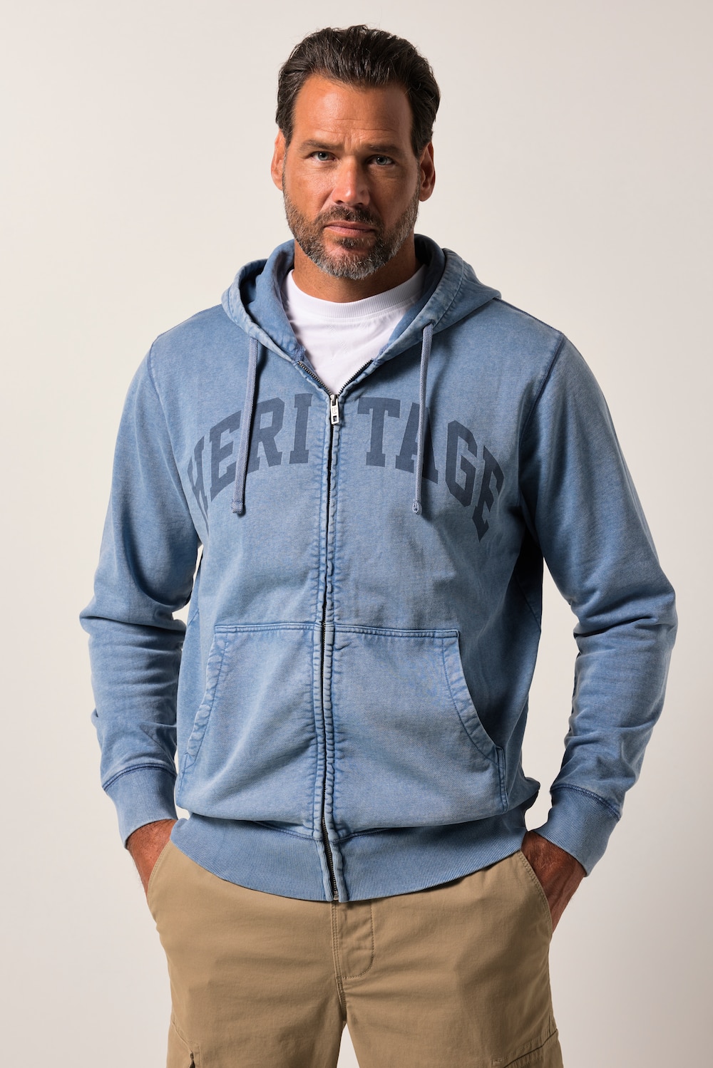 JP1880 Sweatjacke, Kängurutasche, Vintage Look, bis 8 XL