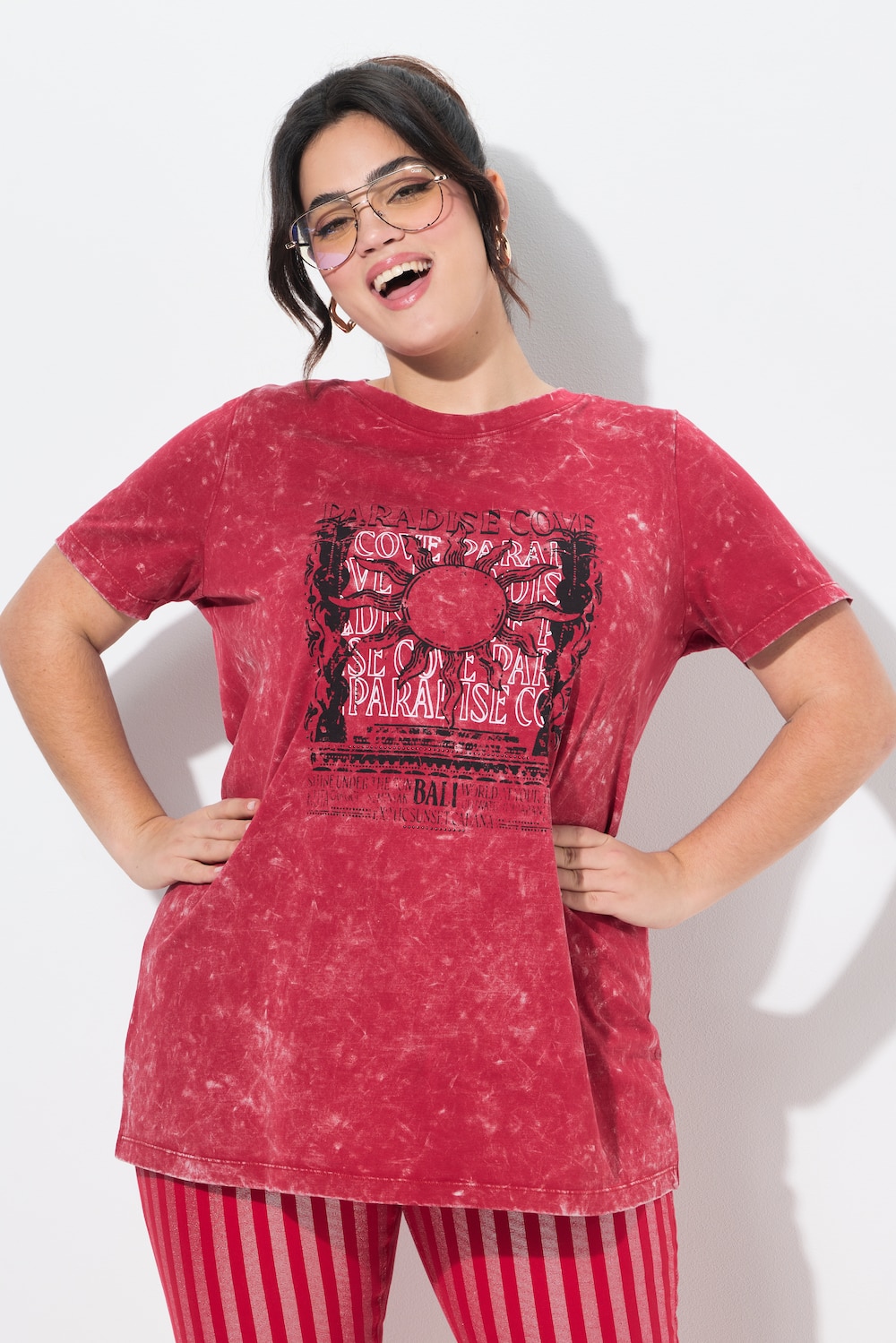 T-shirt, comfort fit, glinsterende zon