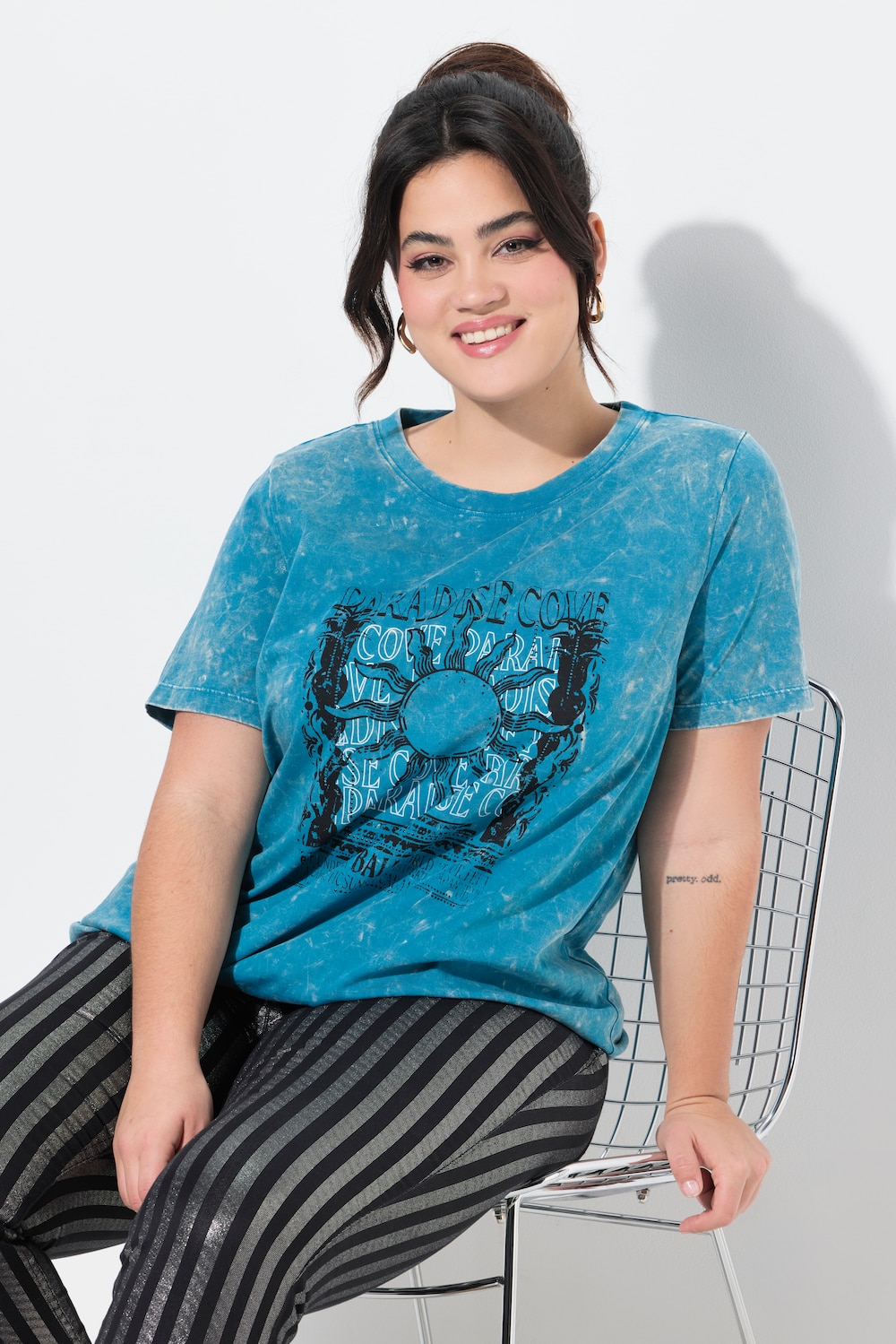 T-shirt, comfort fit, glinsterende zon