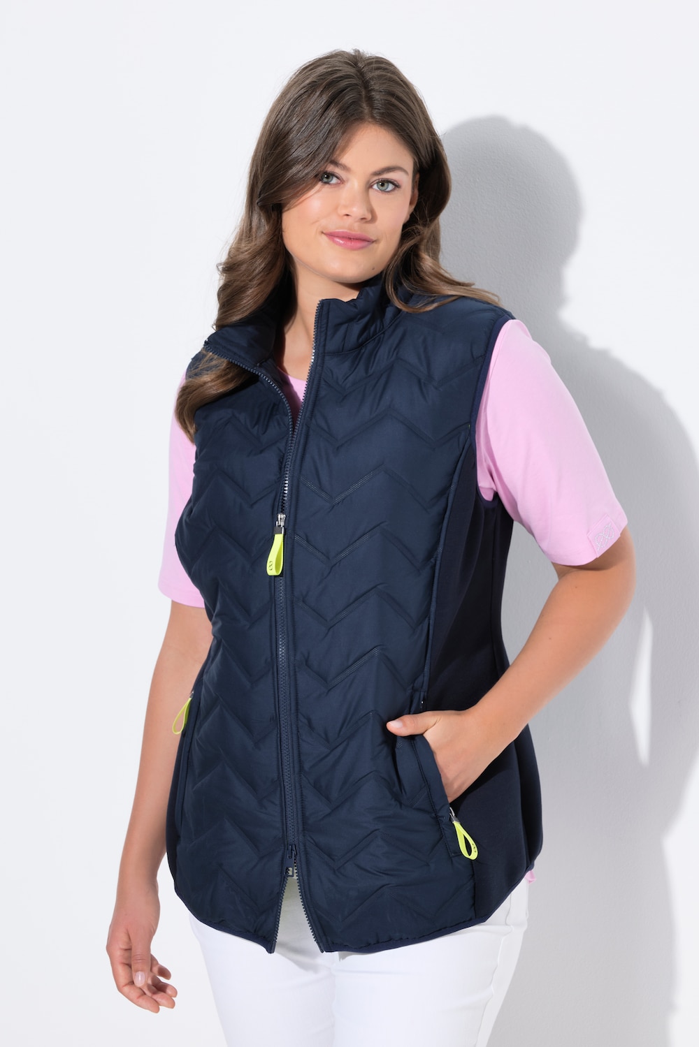 Quiltet vest, stående krave
