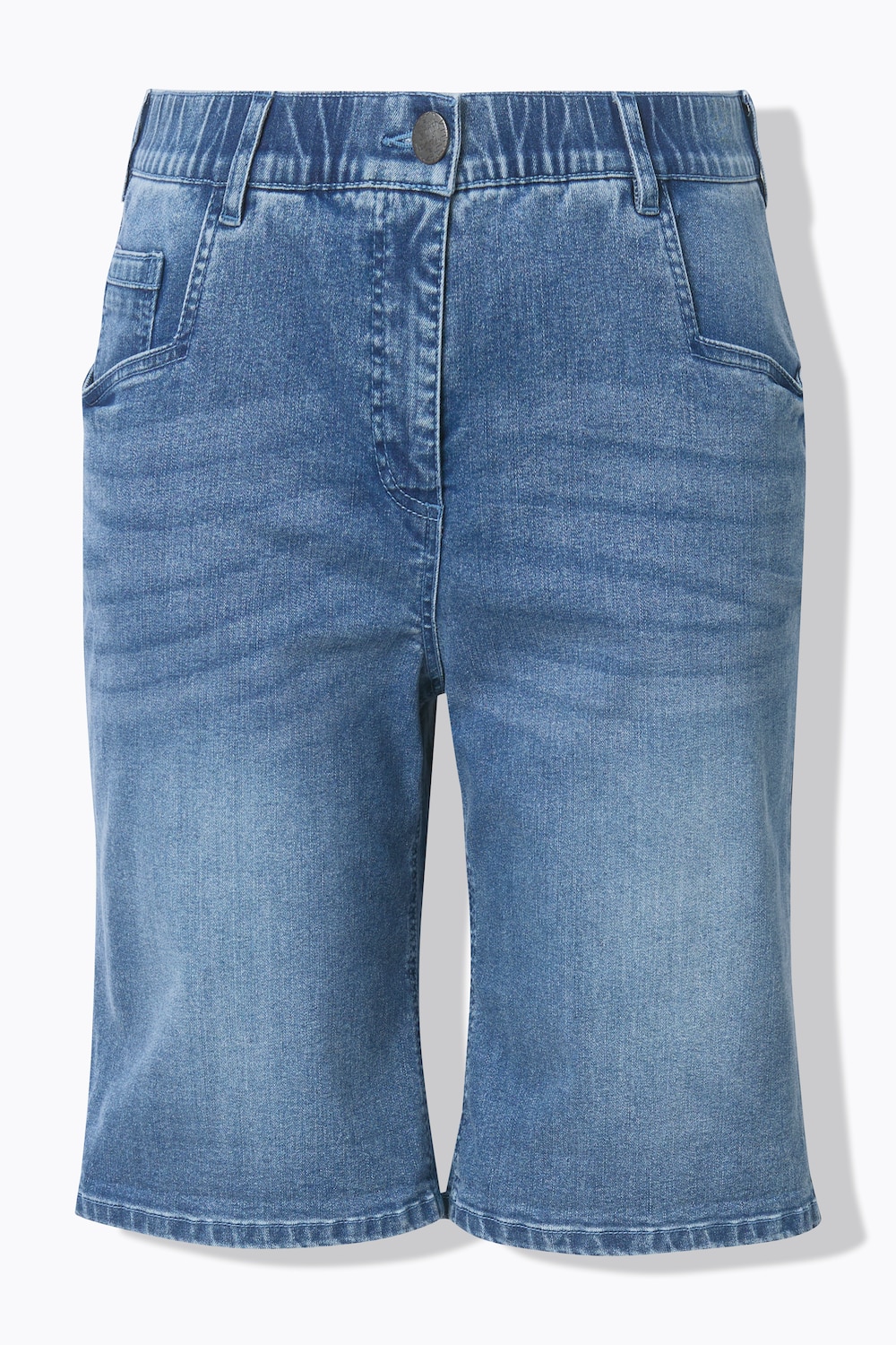 Stora storlekar Boyfriend-jeansshorts, Dam, blå, storlek: 48, Bomull/Polyester/Viskos, Ulla Popken