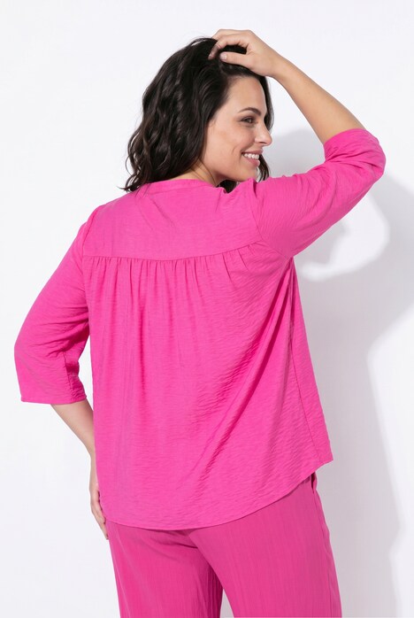 Bluzka, oversize, dekolt tunikowy, rękaw 3/4