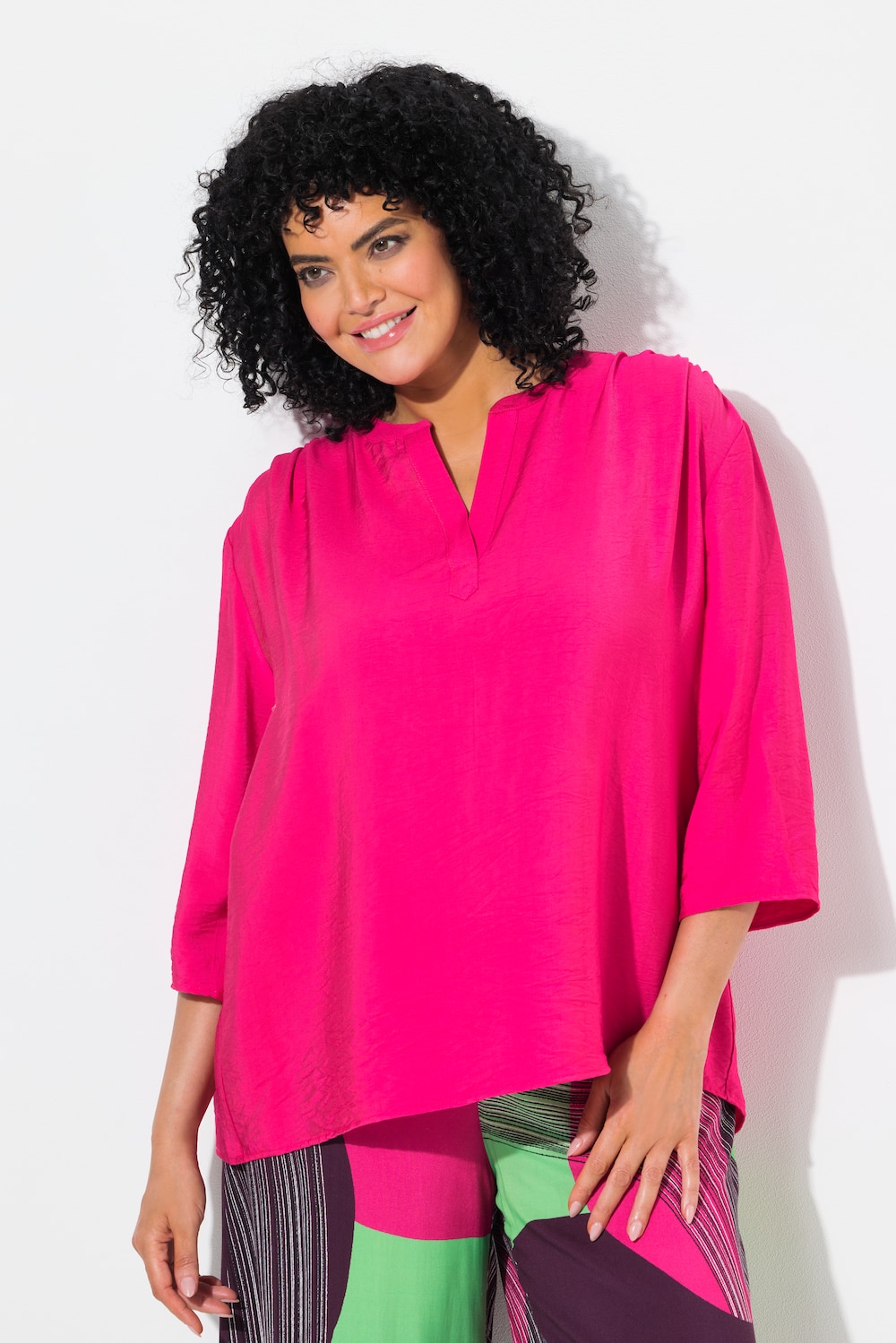 Große Größen Bluse, Damen, rosa, Größe: 62/64, Viskose/Synthetische Fasern, Ulla Popken