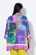 blouse, puntzoom, oversized, overhemdkraag, 3/4-mouwen