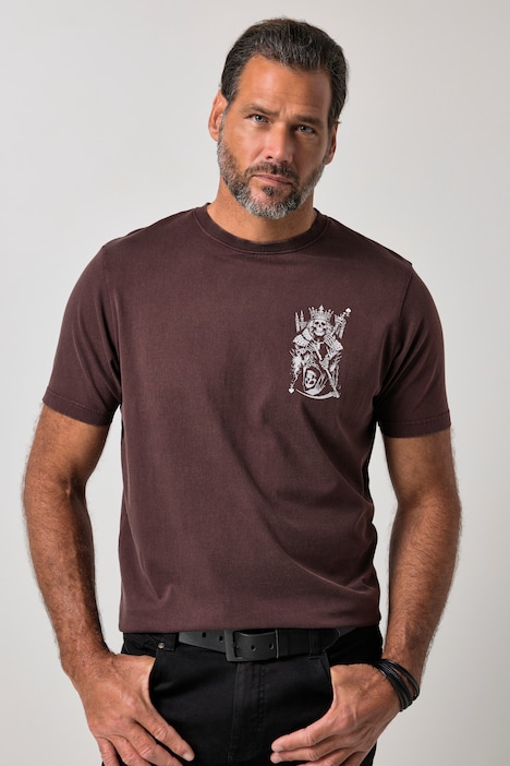 T-Shirt, Halbarm, Vintage Look, Brustprint, bis 8 XL