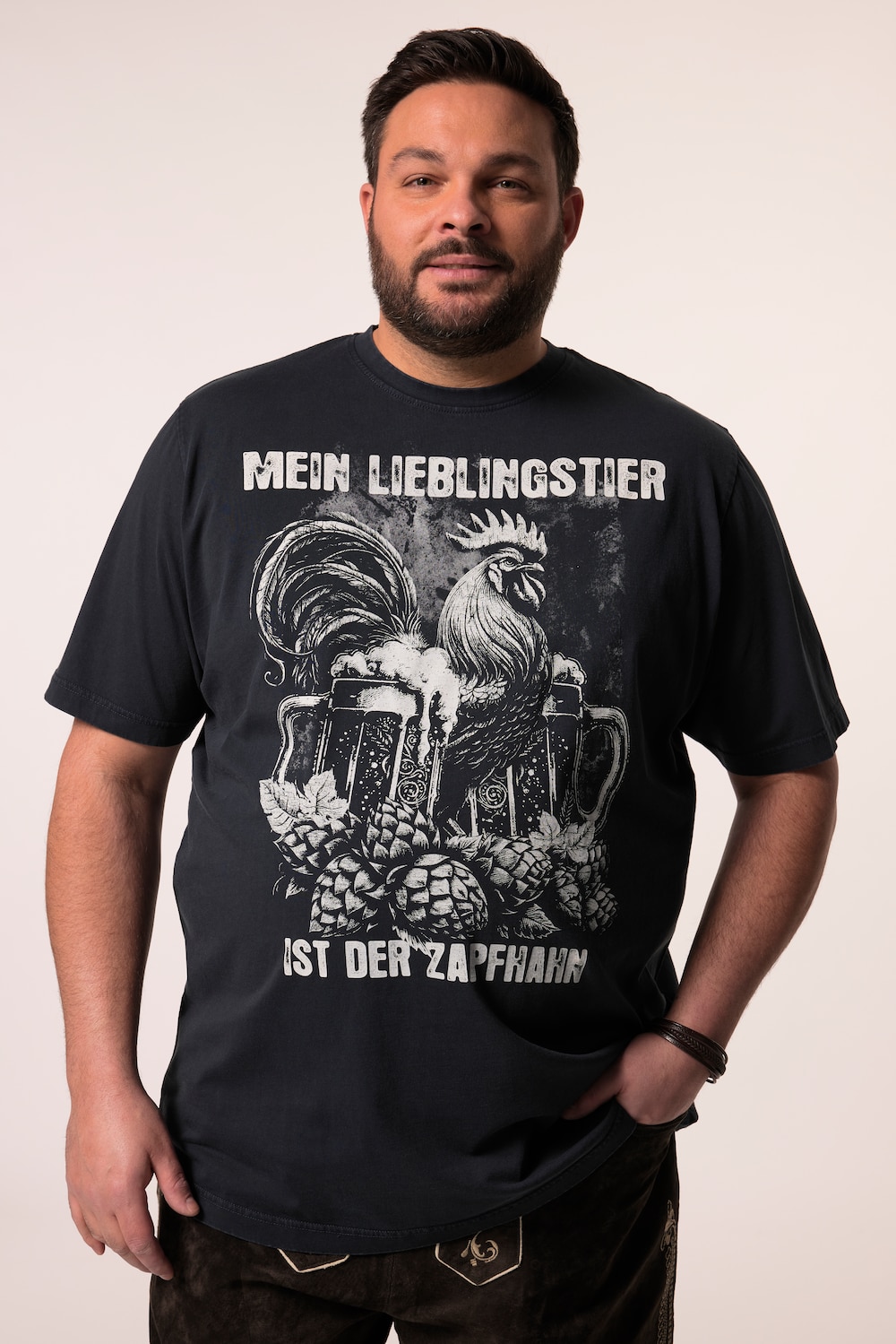 Men+ T-Shirt, Tracht, Halbarm, Print, Vintage, bis 8 XL