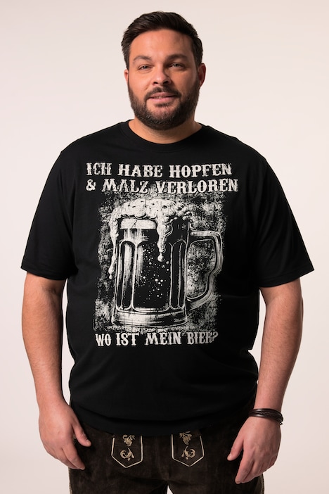 T-shirt Men+ ventre confort, manches courtes, imprimé dans un style rappelant les costumes traditionnels bavarois – jusqu'au 8 XL
