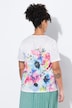 T-shirt, comfort fit, bloemenmotief, glittersteentjes
