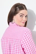Geruite traditionele blouse, overhemdkraag, lange mouw, oprolbandjes