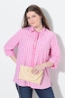 Geruite traditionele blouse, overhemdkraag, lange mouw, oprolbandjes