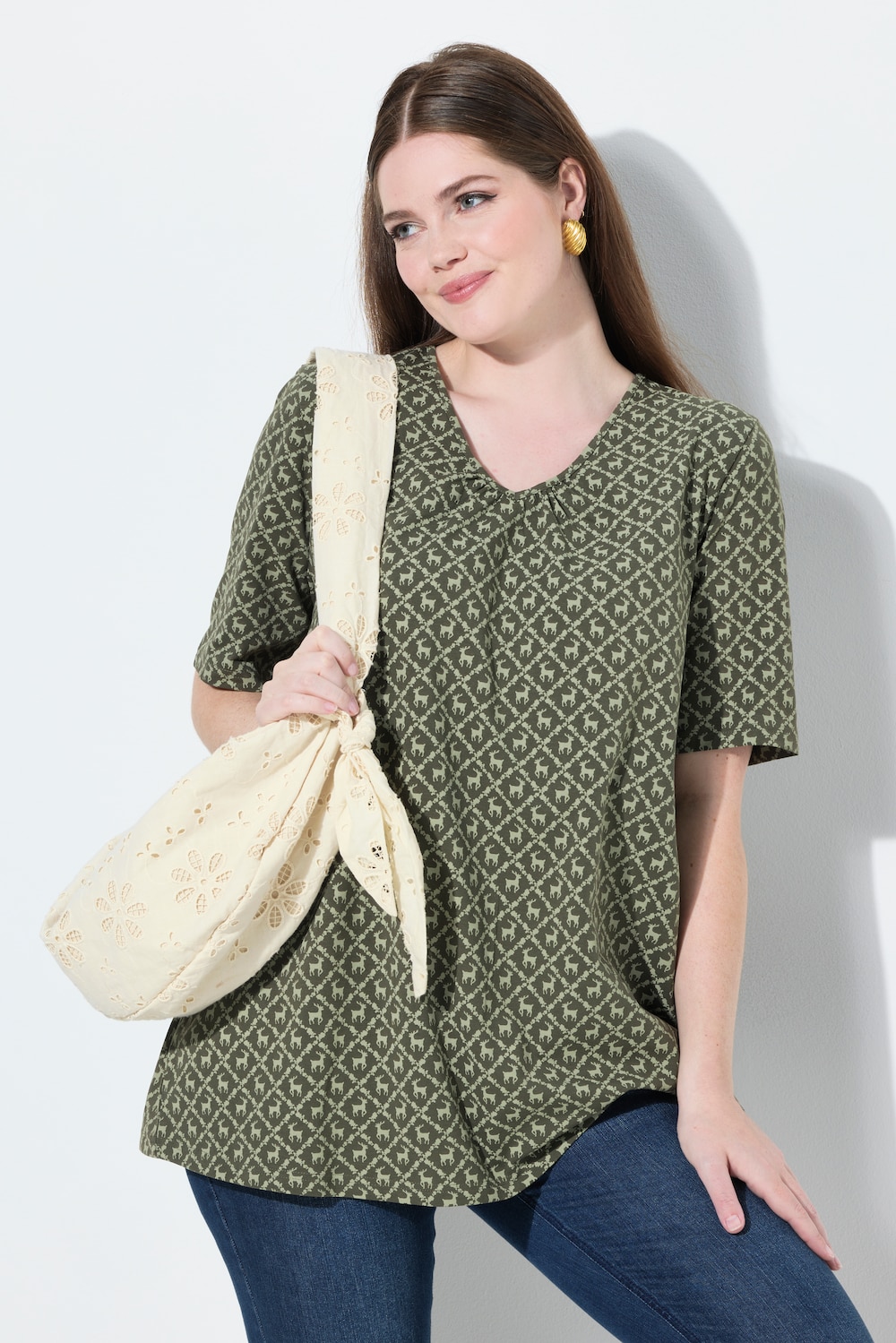 Große Größen T-Shirt, Damen, grün, Größe: 54/56, Baumwolle, Ulla Popken