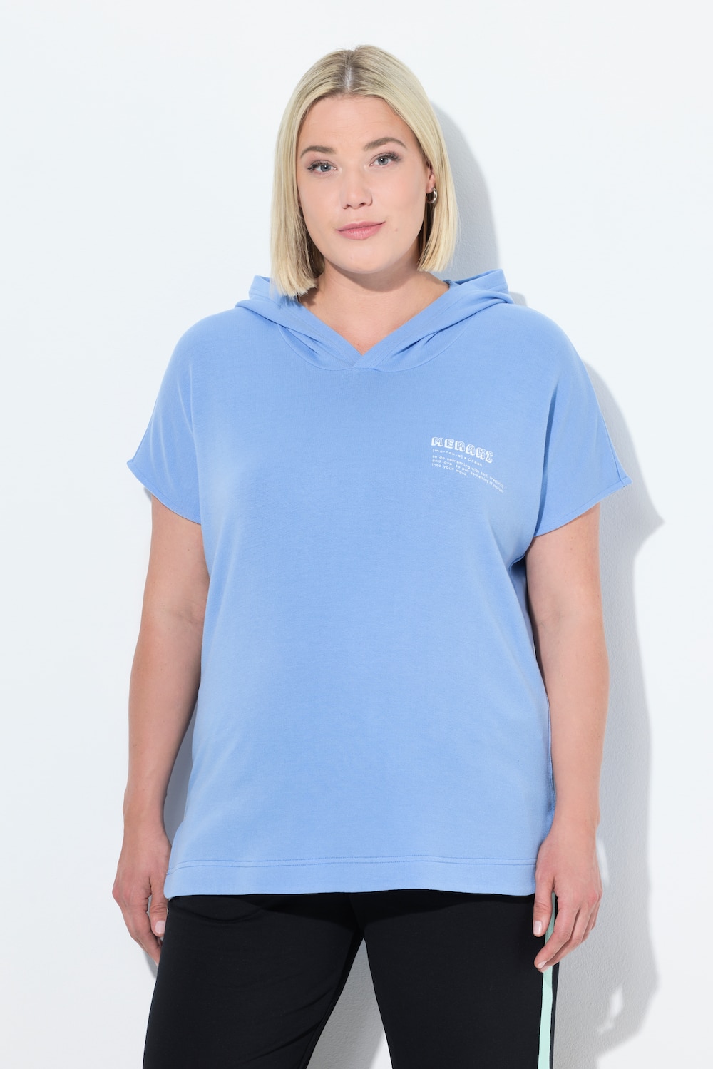 Große Größen Funktions-Hoodie, Damen, blau, Größe: 54/56, Baumwolle/Polyester, Ulla Popken