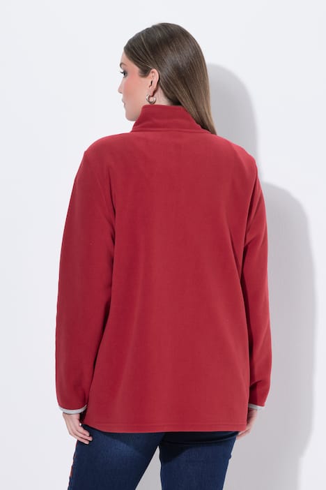 traditioneel fleecejasje, geborduurde edelweiss, 2-wegrits