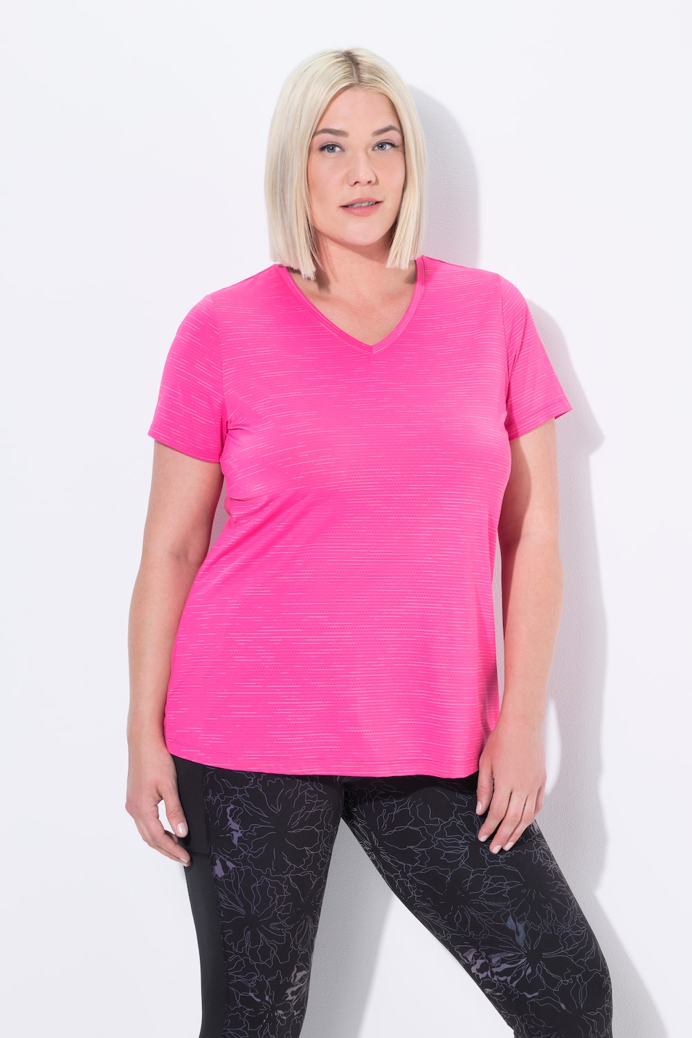Große Größen Funktionsshirt, Damen, rosa, Größe: 42/44, Polyester/Synthetische Fasern/Elasthan, Ulla Popken