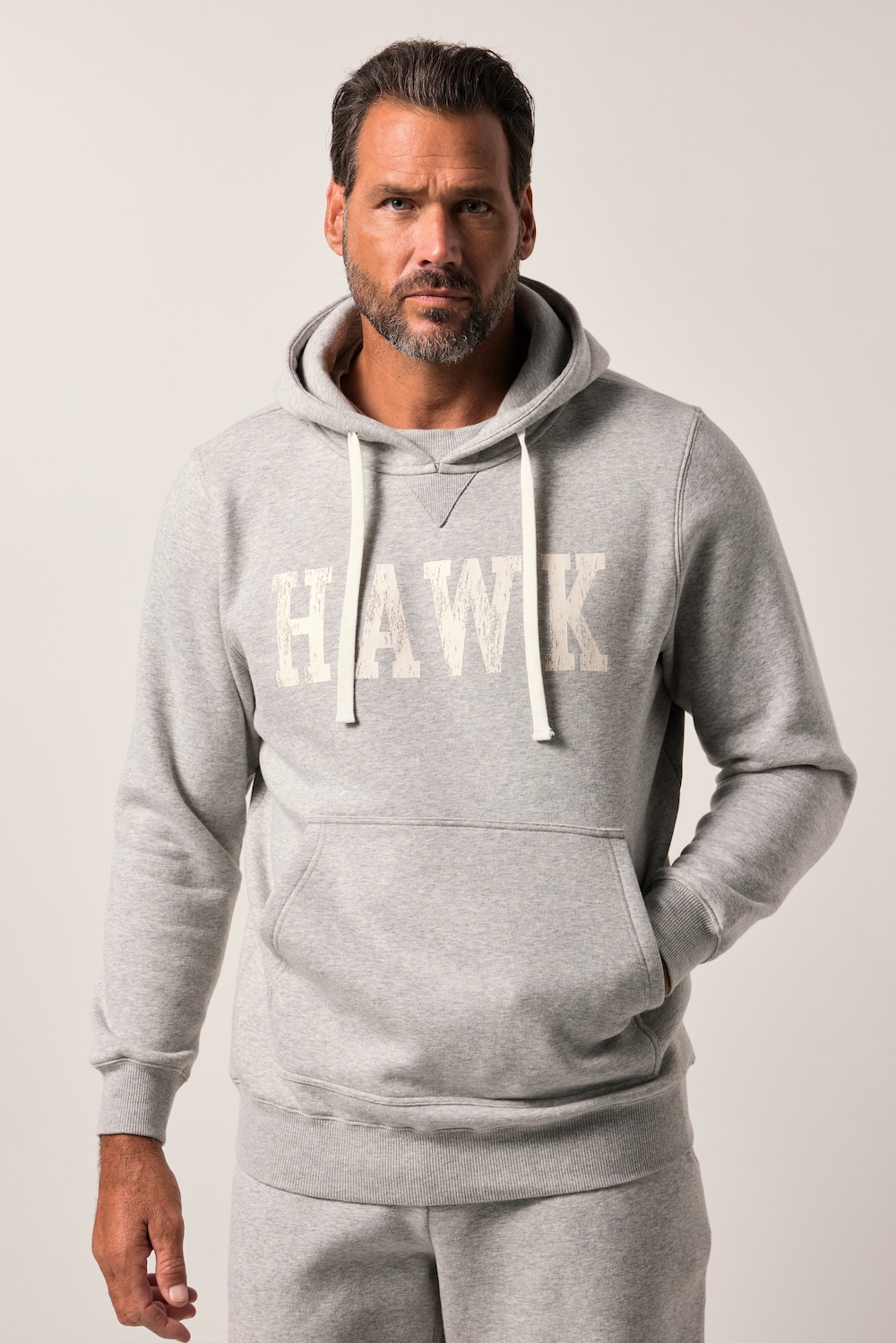 JP1880 Hoodie, Kapuze, Kängurutasche, Brustprint, bis 8 XL