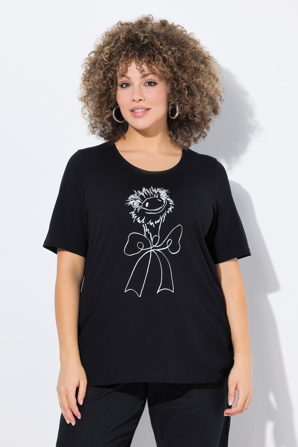 Große Größen T-Shirt, Damen, schwarz, Größe: 42/44, Baumwolle, Ulla Popken