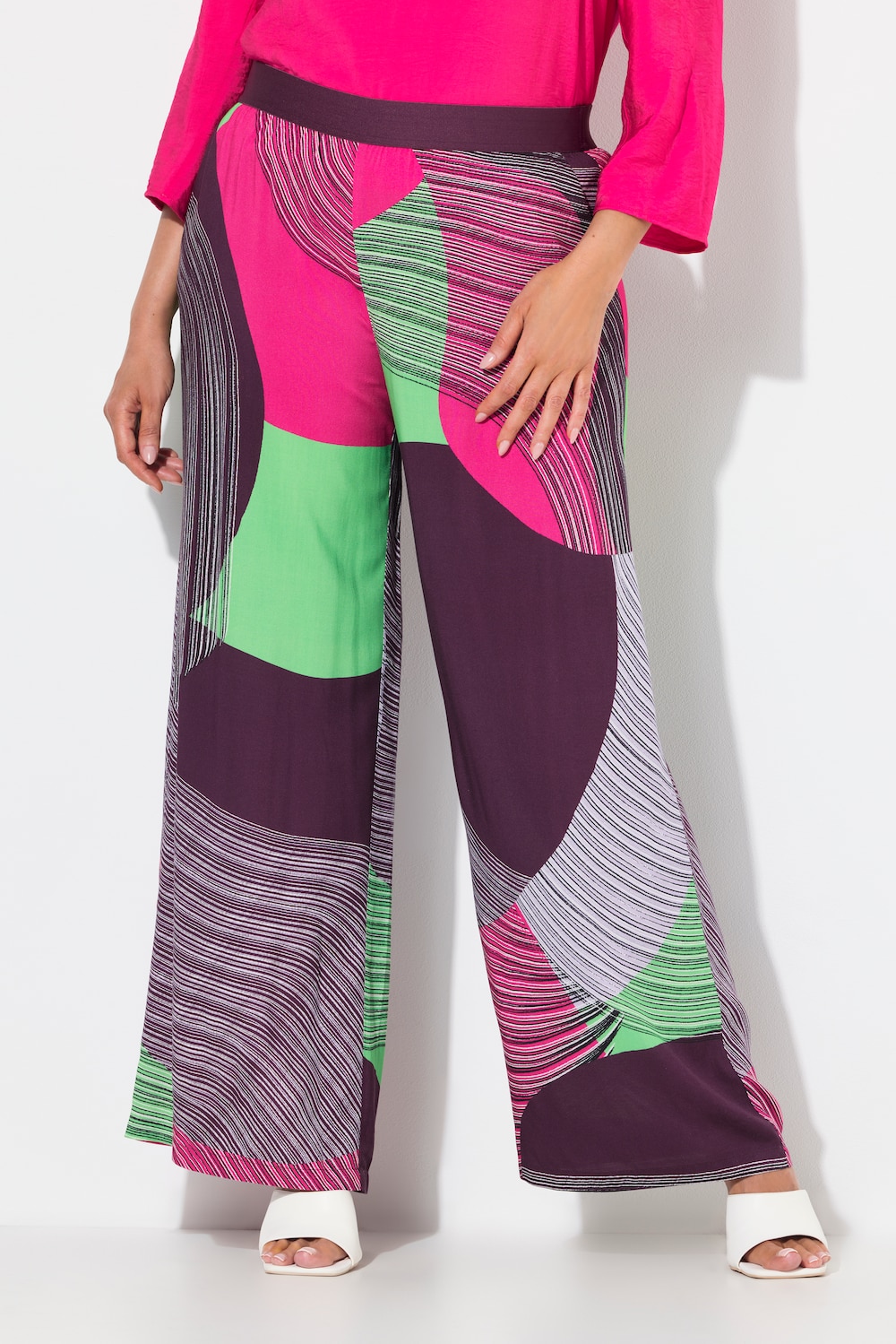 Große Größen Hose, Damen, lila, Größe: 42/44, Viskose, Ulla Popken