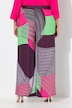 Broek, print, wijde rechte pijp, elastische tailleband