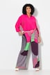Broek, print, wijde rechte pijp, elastische tailleband