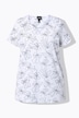 T-shirt, strik, A-lijn, tuniekhals, korte mouwen