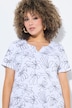 T-shirt, strik, A-lijn, tuniekhals, korte mouwen