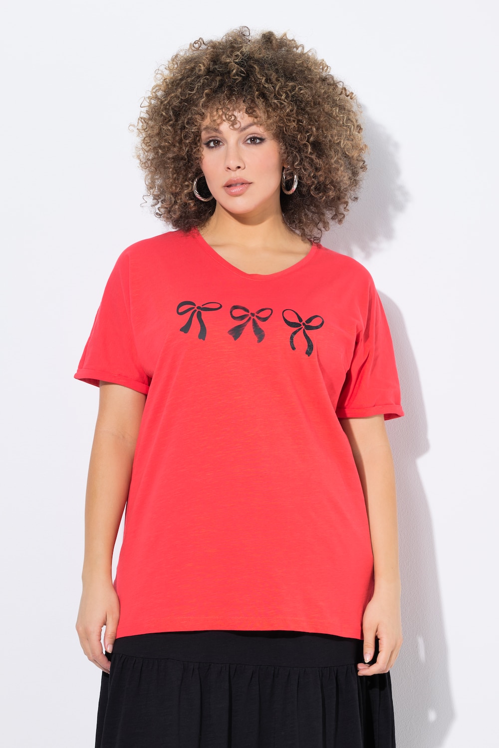 Große Größen T-Shirt, Damen, rot, Größe: 42/44, Baumwolle, Ulla Popken