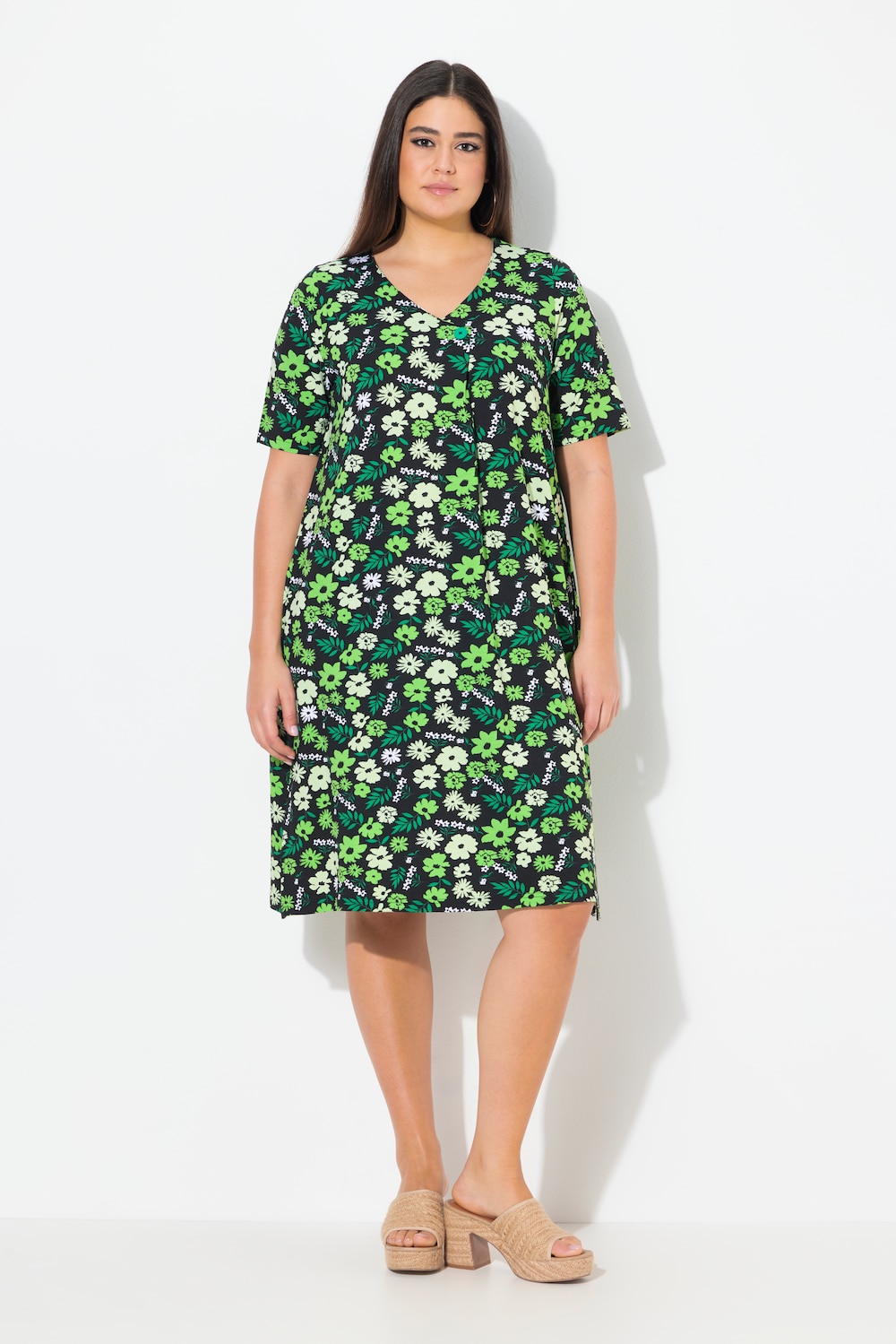 Große Größen Jerseykleid, Damen, grün, Größe: 58/60, Baumwolle, Ulla Popken