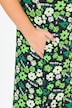 Jerseykleid, Blüten, A-Linie, V-Ausschnitt, Halbarm