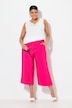 Jupe-culotte à jambe large et taille élastique. Tissu à texture irrégulière