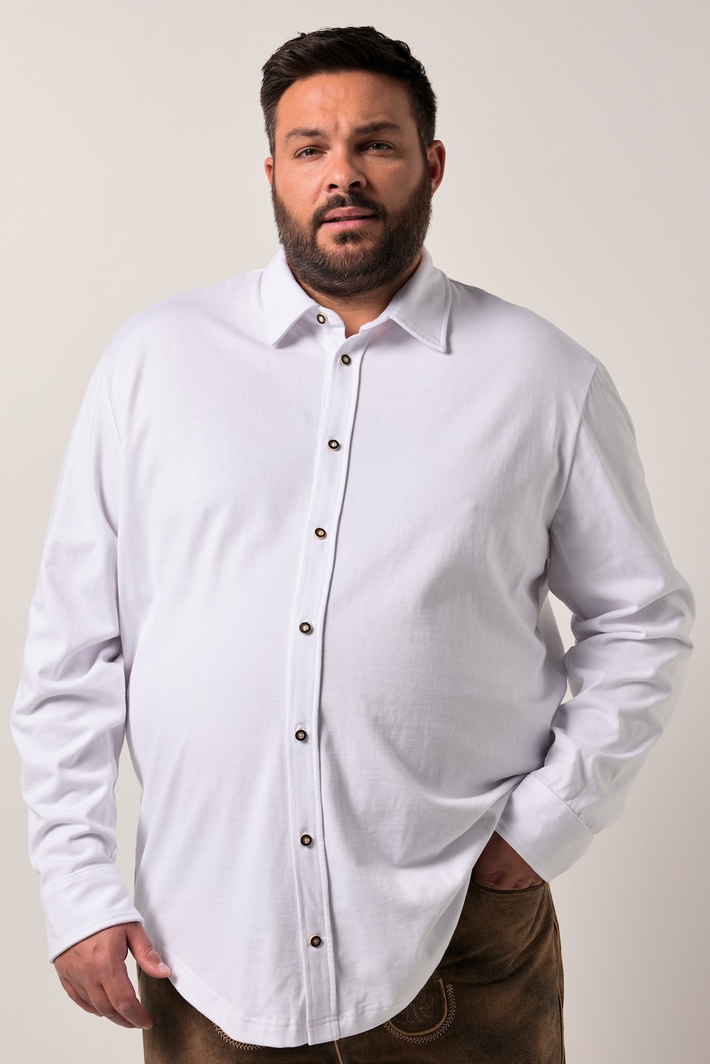 Men+ Trachten-Hemd, Langarm, Jersey, Kentkragen, Modern Fit, bis 8 XL