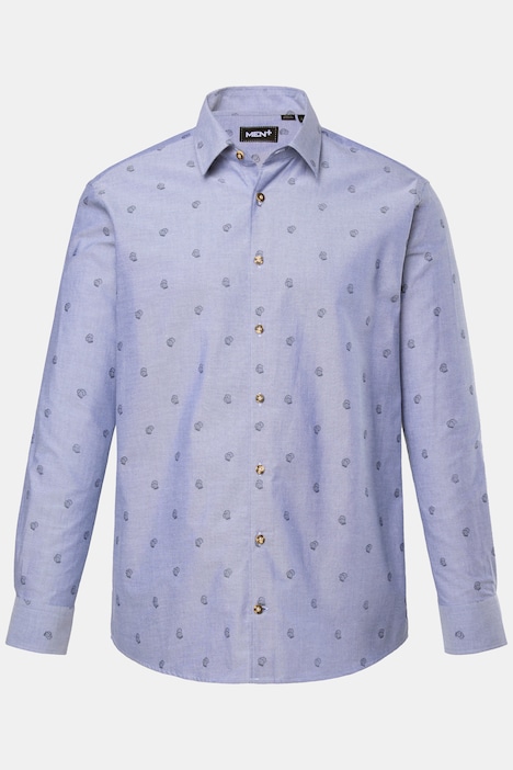 Chemise Men+ imprimé all-over, s'inspirant des costumes traditionnels bavarois, manches longues et col Kent, coupe Comfort Fit - jusqu'au 8 XL