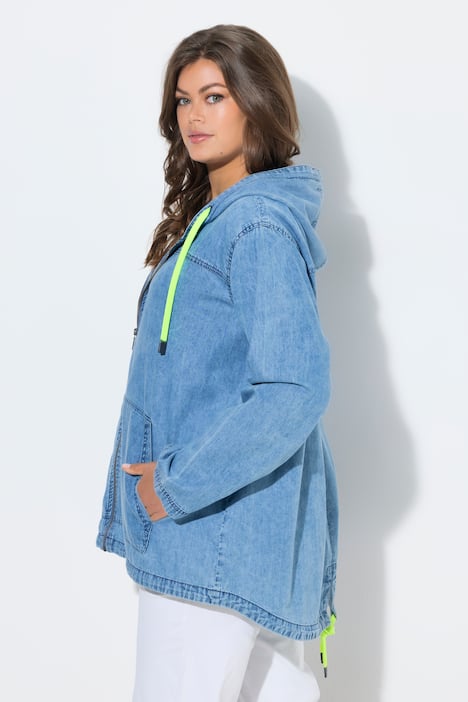 Parka dżinsowa, kaptur