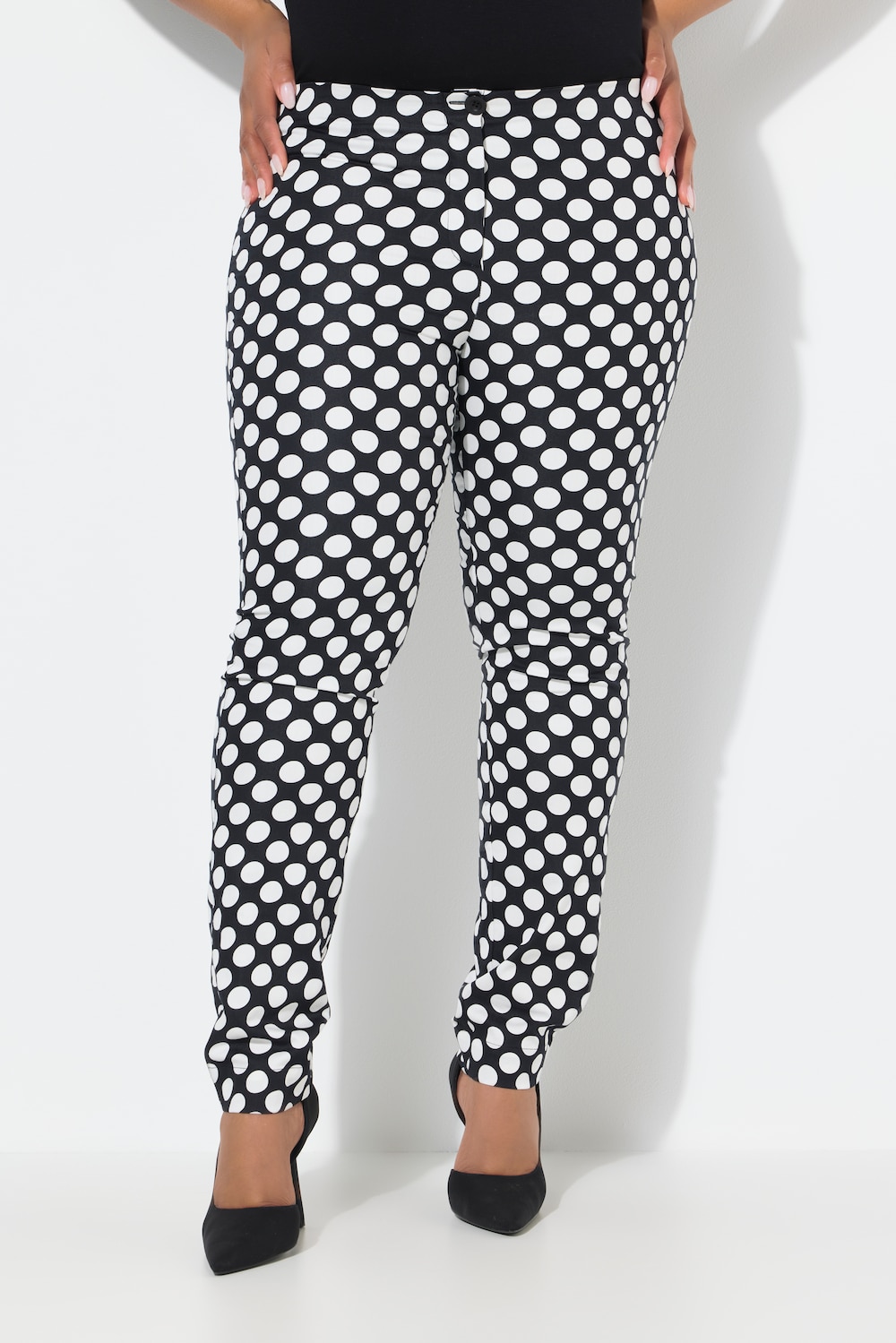 Thumbnail - Große Größen Hose, Damen, schwarz, Größe: 56, Baumwolle/Synthetische Fasern, Ulla Popken